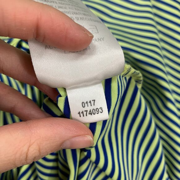 FootJoy Polo Shirt Mens XL Extra Large Kiwi Royal Striped The Den Golf Course AZ - Picture 10 of 12